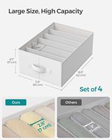 Organiseurs de vêtements de haute qualité, modernes, carrés, en tissu, grand format, pour armoire, avec 6 compartiments, pliables, avec poignées
