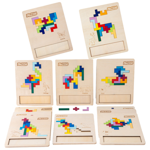 Jeu de puzzle <span class=keywords><strong>Tangram</strong></span> pour enfants, jouet éducatif pour développer l'intelligence précoce des garçons et des filles, puzzle russe - Product Image 6