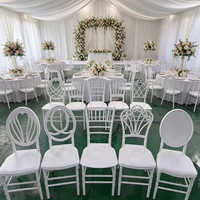 Chaises de réception de mariage blanches de luxe, empilables, chaises de banquet, chaises de fête en plein air, décorations pour événements, fournitures pour fêtes