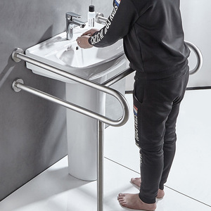 304 Stainless Steel <b>Grab</b> <b>Bars</b> Wall Mounted Anti Slip For Disabled Elderly Public Toilet Accessible Handrails - Product Image 3