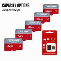 Carte mémoire flash TF SD personnalisée avec logo, classe 10, 32 Go-256 Go, U1/U3, compatible avec les téléphones mobiles et les GPS