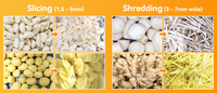 800kg/uur Knoflook Snijmachine Wortel Gember Aardappel Reepjes Radijs Snijmachine Groentesnijder Shredder Machine