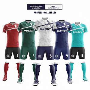 Erkek profesyonel futbol takımı üniformaları çabuk kuruyan yetişkin spor formalar özel baskı Spandex/pamuk çevre dostu - Product Image 2