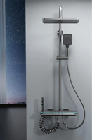 Système de douche thermostatique intelligent à affichage numérique, commande par touches piano, bec cascade dissimulé, ensemble de douche pluie mural pour salle de bain