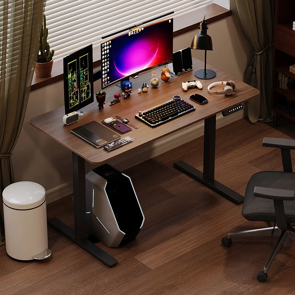 โต๊ะยกมีเสถียรภาพโต๊ะคอมพิวเตอร์ไฟฟ้าตั้งโต๊ะแบบปรับความสูงได้สินค้ามาใหม่