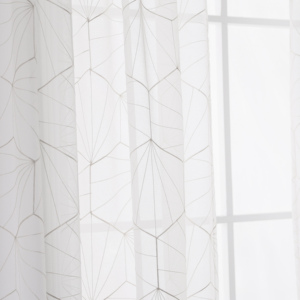 Thêu bán Sheer Voile tấm rèm Trắng Pinch pleat cửa sổ màn cửa cho phòng khách Sheer Rèm Cửa & valances - Product Image 1