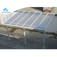 Auvent de porte en Poly noir toit en aluminium Polycarbonate solaire extérieur hangar étanche à la pluie balcon auvent rétractable