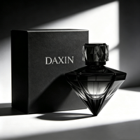 Flacon de parfum vert transparent personnalisé, haute qualité, luxe, 70 ml, flacon de parfum en verre transparent avec bouchon noir en plastique