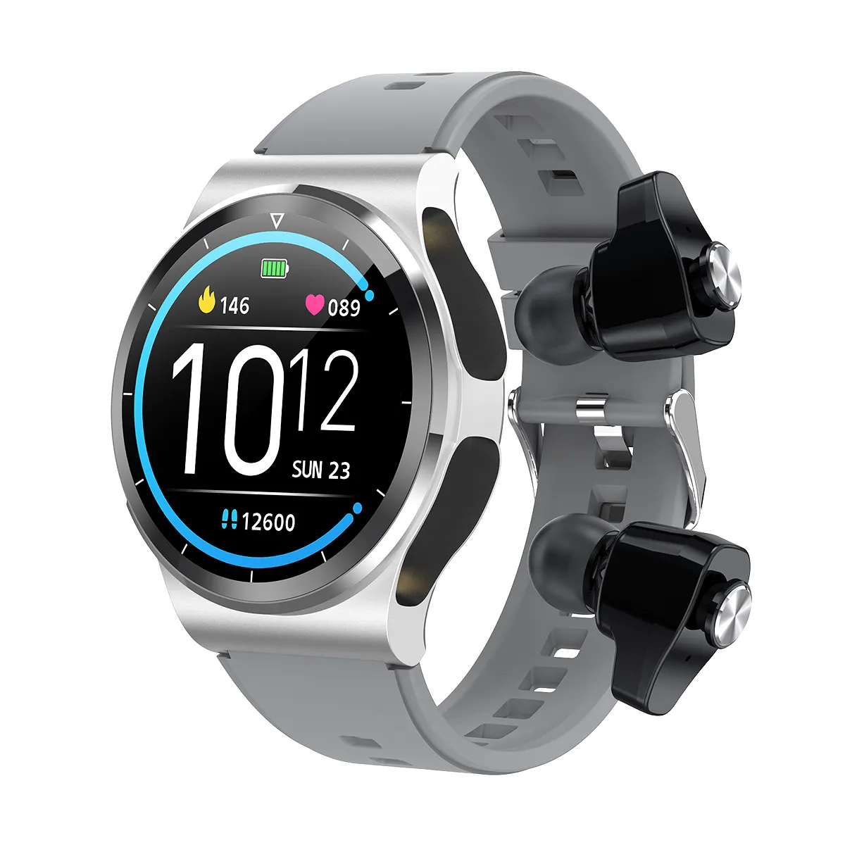2023 New Arrival GT69 2 in 1 Smart Watch with Earbuds TWS Heart Rate Monitor Rdfit Waterproof IP67 Smart Watch Earphone