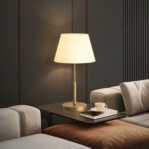Zhongshan Lighting Nordic Modern Fabric <b>Table</b> <b>Lamp</b> Eye-Protection Luxury for Living Room Minimalist Bedroom American Copper - Product Image 2