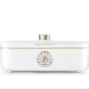 Asador Eléctrico Redondo Premium sin Humo con Tapa para Cocinar en Mesa, Hogar y Encimera de Apartamento - Product Image 1