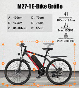 EU In-Stock Ready! 27.5" High-Load Electric Mountain <b>Bike</b> 250W 70km Range Aluminum Shimano 21-Speed EU 3-7 Days - Product Image 5