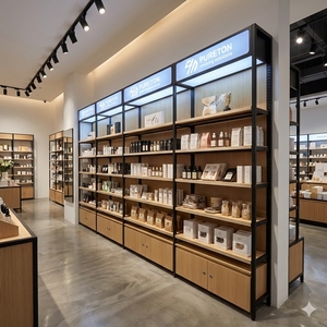 Étagère de Supermarché Gondole Légère Personnalisée pour Magasin de Détail, Étagères de Supermarché en Bois pour Présentoir - Product Image 5