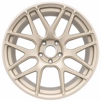 Nouvelle jante en alliage d'aluminium forgé, design maille 5 branches, déport profond, finition satin champagne, logo personnalisé, 16 pouces, 15-24 pouces PCD/ET/Écartement