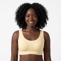 Soutien-gorge sans couture OEM en nylon et élasthanne, à bretelles larges, dos en U, sensation seconde peau, confortable, sans armatures, une pièce, pour femme, usage quotidien