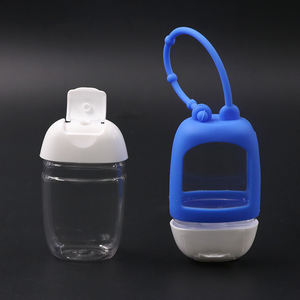 Mini botella de plástico transparente con cubierta de silicona para niños y estudiantes, contenedor de plástico transparente para mascotas, 30ml, llavero vacío, nuevo diseño - Product Image 2