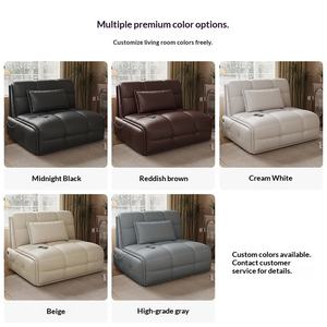 <span class=keywords><strong>Canapé</strong></span>-lit <span class=keywords><strong>électrique</strong></span> en cuir véritable avec structure métallique, design moderne, double fonction de rangement pour petits appartements et salons - Product Image 3