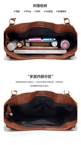 Bolsos de Mano de Cuero Suave para Mujer, Bolsos de Hombro de Diseñador de Lujo, Bolsos Cruzados de Gran Capacidad para Damas, Bolsos de Mensajero de Moda para Compras - Product Image 3