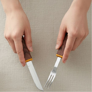 Cuchillo y Tenedor de Plástico, Juego de 2 Piezas, Cubertería de Acero Inoxidable, Cuchillos, Juego de Cuchillos - Product Image 3