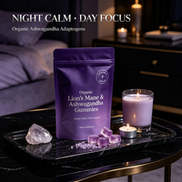 Gummies aux champignons Ashwagandha OEM ODM Marque Privée Vente en Gros Mélange Apaisant Naturel Adaptogène Crinière de Lion pour un Sommeil Quotidien