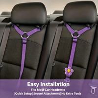Ceinture de sécurité pour animaux de compagnie avec décor floral multicolore, sangle de sécurité anti-évasion réglable et robuste pour chien et chat en voyage en véhicule