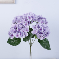 Baru kedatangan bunga buatan 3D dicetak Hydrangea 5 garpu bunga untuk rumah dekorasi pernikahan Faux Hydrangea tinggi simulasi