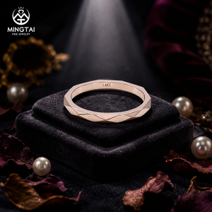 Cincin pernikahan emas desain Niche kepribadian perak murni gaya keren kustom mode sederhana - Product Image 3