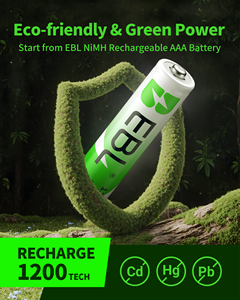 Paquete de 12 Baterías Recargables EBL de 1100 mAh 3A, 1.2V NI-MH, para Linternas, Juguetes y Aplicaciones Médicas - Product Image 6