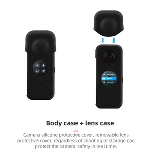 Tak-oken — coque de protection pour appareil photo, accessoire de sport, étui en Silicone avec housse d'objectif pour <span class=keywords><strong>Insta</strong></span> 360, One X2 - Product Image 2