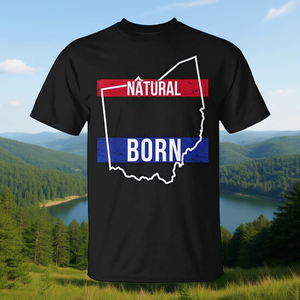 Maglietta Ohio Native con design Natural Born State Pride, nera, unisex - Product Image 3