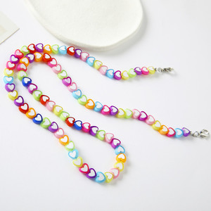 Acrylic Heart Shaped Mask Chain Seven Color Reusable For Children Glasses Care - Product Image 4