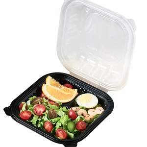 Sin BPA, negro, transparente, 1/3 compartimentos, contenedor para llevar, carcasa de almeja, contenedores de alimentos para <span class=keywords><strong>microondas</strong></span>, reciclables y reutilizables - Product Image 1