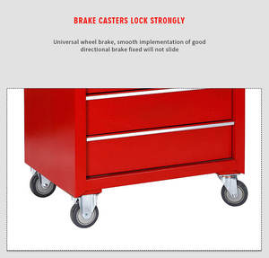 Boîte à outils personnalisable en acier rouge à 7 tiroirs armoire à roulettes Garage chariot à outils coffre à outils - Product Image 4