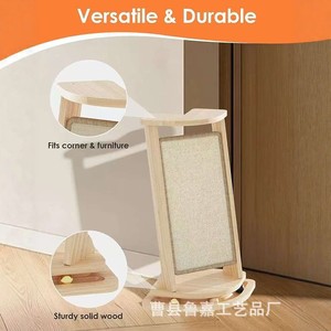 Wooden Cat <b>Scratching</b> <b>Post</b> Solid Wood Durable Pet Supplies For Living Room Sofa Area - Product Image 2