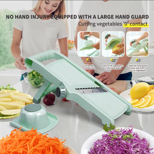Mandoline manuelle en acier inoxydable <span class=keywords><strong>Presse</strong></span> à main Coupeur de légumes et de tomates Hachoir Dicer et coupeur de légumes en plastique - Product Image 2