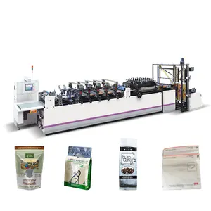 spout center seal stand up pouch making machine mylar 3 side seal zipper coffee ziplock bag machine