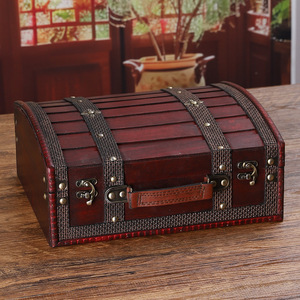 Mystic Arts Retro Wooden Storage <b>Box</b> <b>Large</b> Capacity Jewelry <b>Box</b> With Leather Handle For Home Decor And Photography Props - Product Image 1