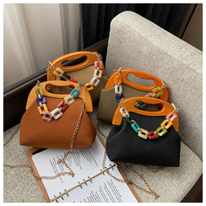 New Arrivals Tote Women <b>Handbags</b> <b>Chain</b> Shoulder Hand Bags Wooden Handle Purses for Lady - Product Image 1