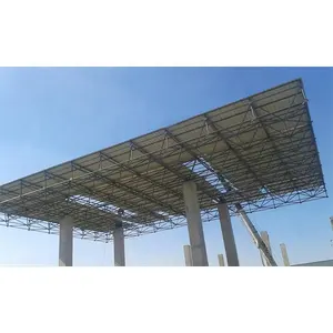 Yunjoin düşük fiyat uzay çerçeve çelik yapı benzin istasyonu gölgelik döken benzin istasyonu çatı