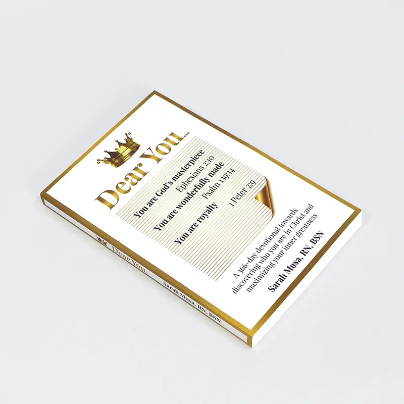 print on demand softcover book printing with Gold Foil Stamping with perfect binding for book printing service