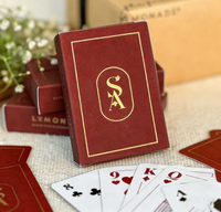 Cartes à jouer de poker personnalisées avec design imprimé, papier durable, imperméable, mini-cartes à jouer en feuille d'or avec boîte personnalisée