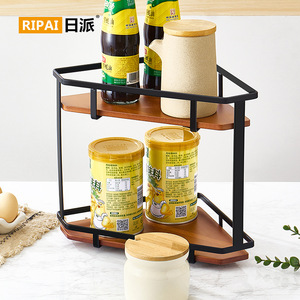 Ripai <b>Kitchen</b> Storage <b>Rack</b> Wood Multi Layer Spice Organizer Countertop Floor Standing - Product Image 2