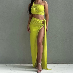 New <b>Sexy</b> Backless Bandeau Top Slim Slit Skirt Women's 2-Piece <b>Set</b> Fashion - Product Image 4