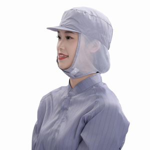 หมวกตาข่ายกราฟีนสีเทาป้องกันไฟฟ้าสถิต 70gsm สำหรับโรงงาน<span class=keywords><strong>อาหาร</strong></span> หมวกทำงานสำหรับอุตสาหกรรมอาหาร หมวกคลีนรูม OEM - Product Image 5