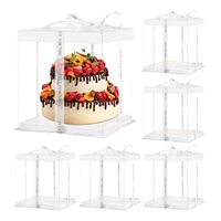 Boîtes à gâteaux transparentes en plastique PET carrées, très populaires pour les cadeaux de Noël