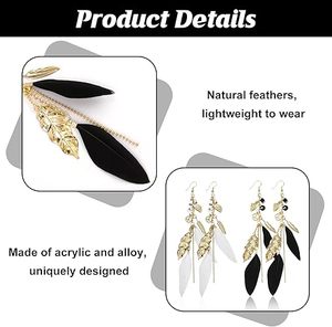 Pendientes Novedosos con Plumas y Símbolo de <span class=keywords><strong>la</strong></span> Paz Hippie para Fiesta, Pendientes Bohemios con Borlas Largas para Vacaciones de Verano y Eventos Musicales - Product Image 6