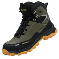 Chaussures de sécurité Diansen 710 à embout d'acier pour hommes, bottes de travail, chaussures de construction anti-écrasement, anti-perforation, noir et vert