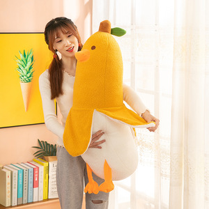 Groothandel Super Leuke Cartoon Banaan Eend Knuffel Kussen Voor Kinderen Nieuwe Gevulde Lange Gele Banaan Pluche Pop - Product Image 2