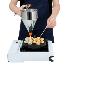 Aço inoxidável Pancake Batter Dispenser Funis com Suporte Cozinha Baking Funil Pistão Funil para Waffles Cupcakes Fazendo Ferramenta - Product Image 3