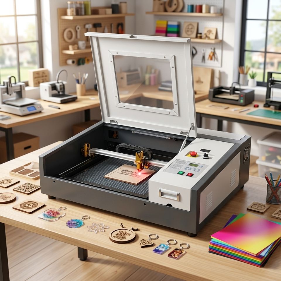 YUEHUA 50W CO2 Laser Engraver 4040 Fully Enclosed CNC Engraving Machine ...
